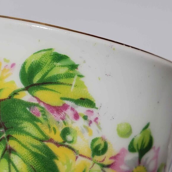 Clare Teacup and Saucer Pink Flowers Leaves Vintage - Picture 6 of 9